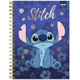 Caderno Universitário Capa Dura 1x1 Stitch Disney Premium Spiral - PT 1 UN