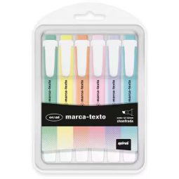 Marca Texto 6 cores Tons Pastel, Oval - BT 1 UN