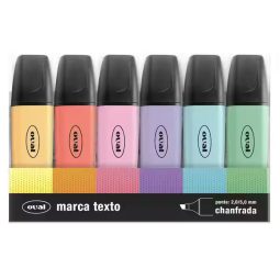 Marca Texto 6 cores Tons Pastel, Oval - BT 1 UN