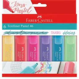 Marca Texto Textliner Pastel 46, Faber-Castell - Caixa 6 UN