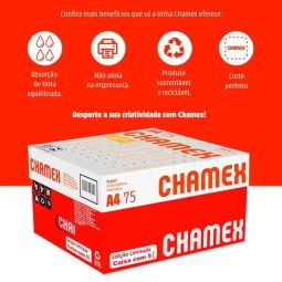 Papel Sulfite A4, 75g - Caixa com 5 resmas, Chamex CX 2500 FL - Image 3